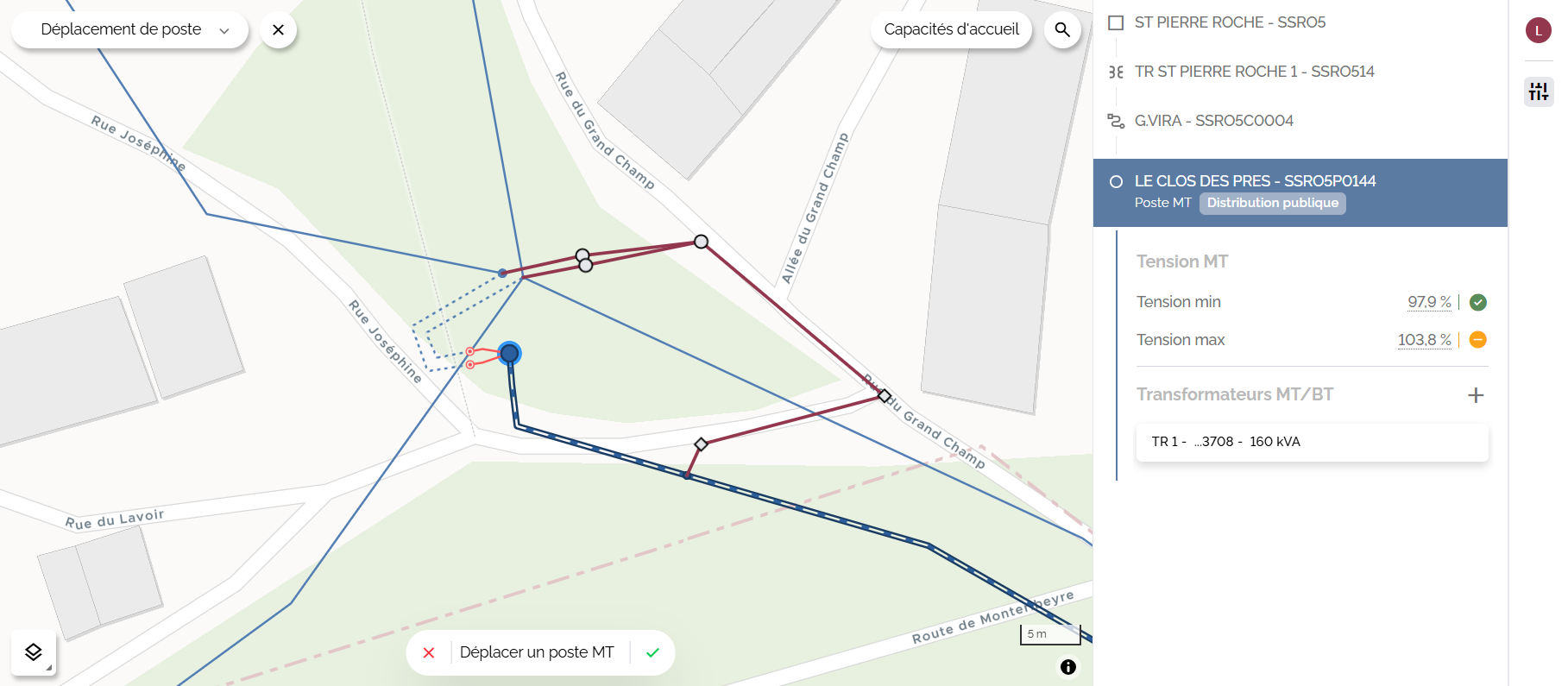 Déplacer un poste MT